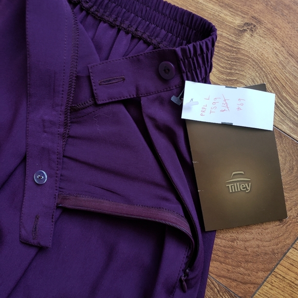 Tilley Travel Skirt, quick-dry, lightweight, midi length - purple, size large - Picture 2 of 6